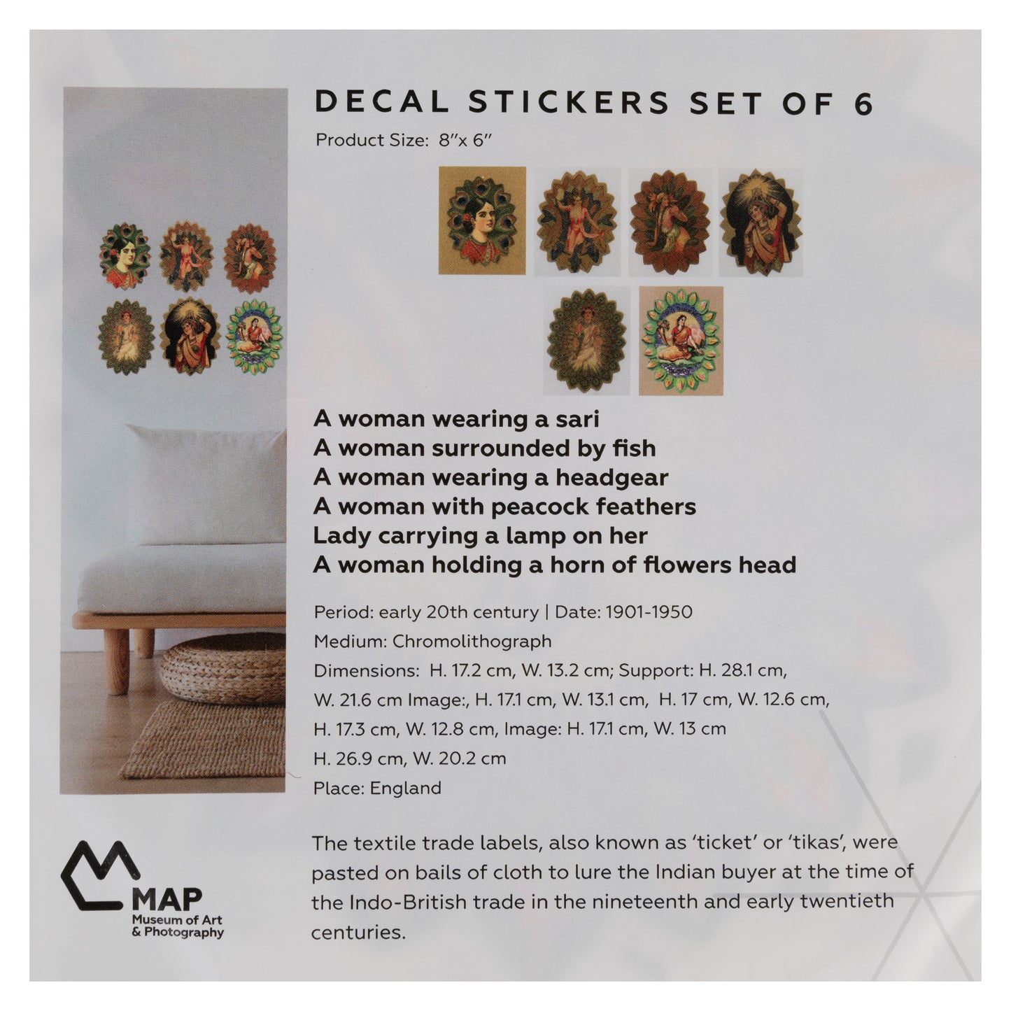 Decal Sticker set of 6