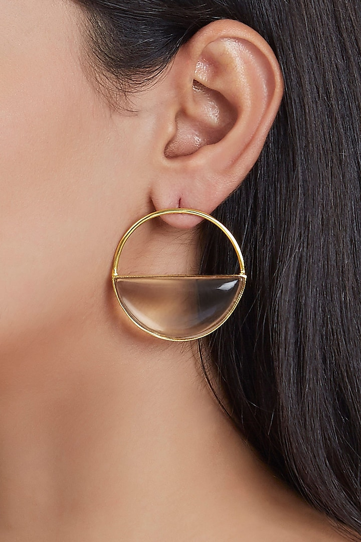 GOLD FINISH HANDCRAFTED HOOP EARRINGS - ZOA 63.14