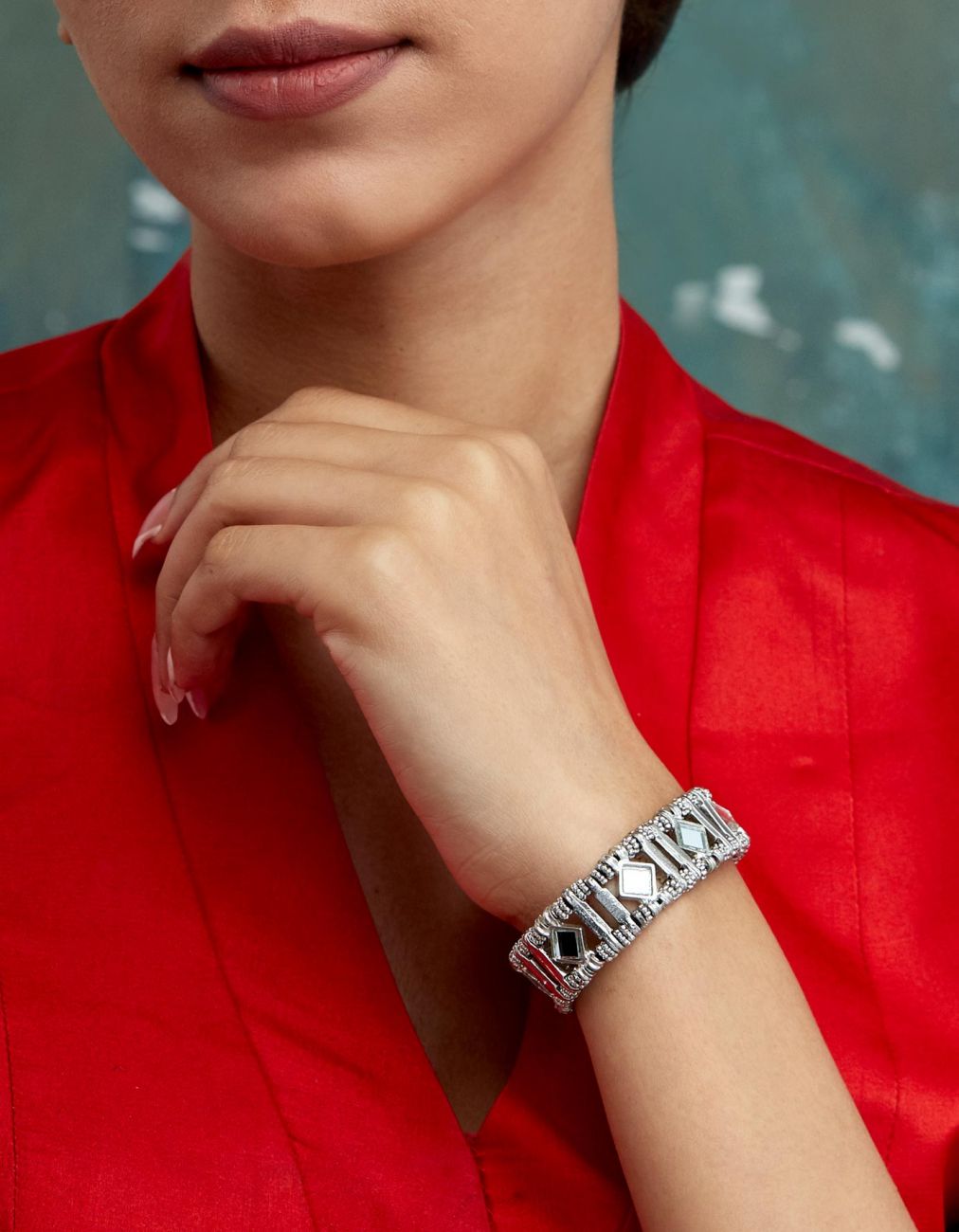 MIRROR SILVER NAAZ MUMTAZ BRACELET - HOT 41.13