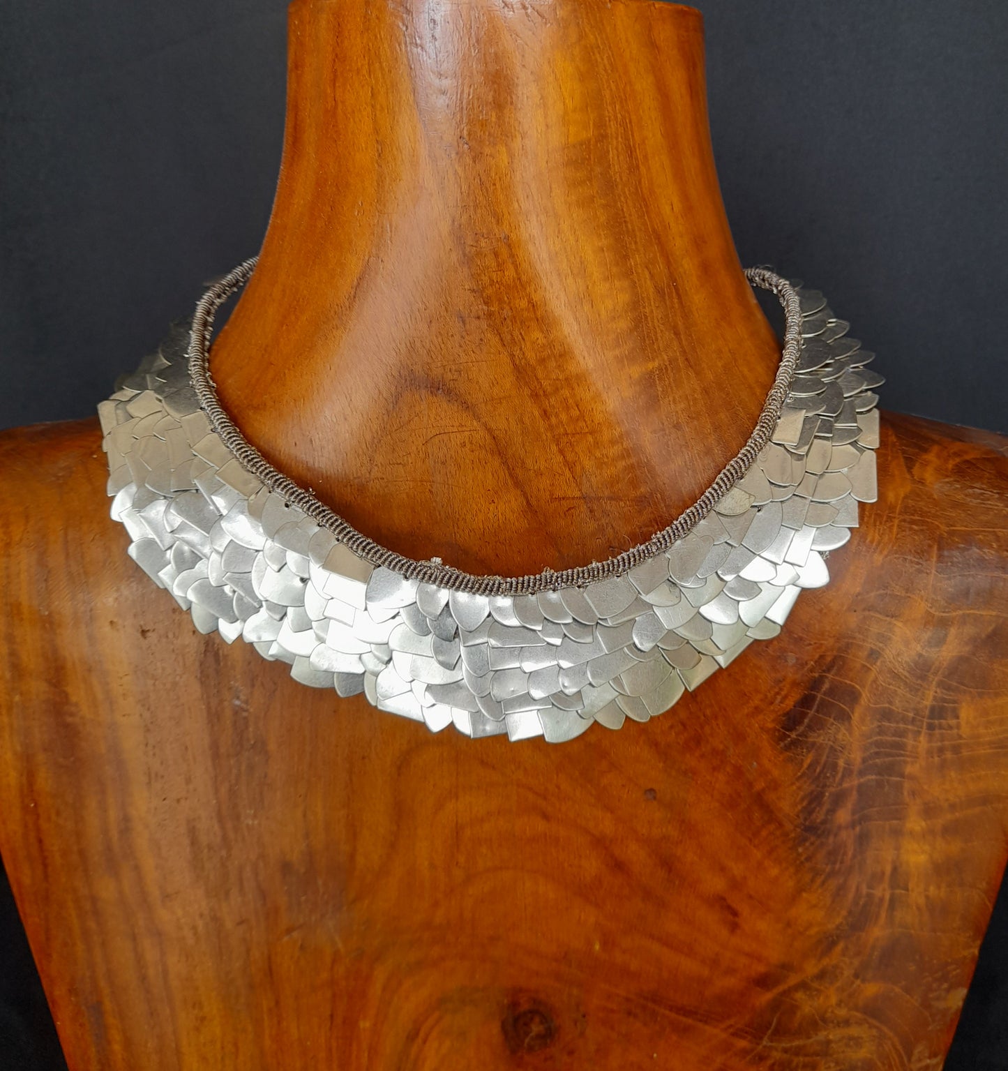 METAL SCALF NECKLACE - SILVER - KKM 23.25