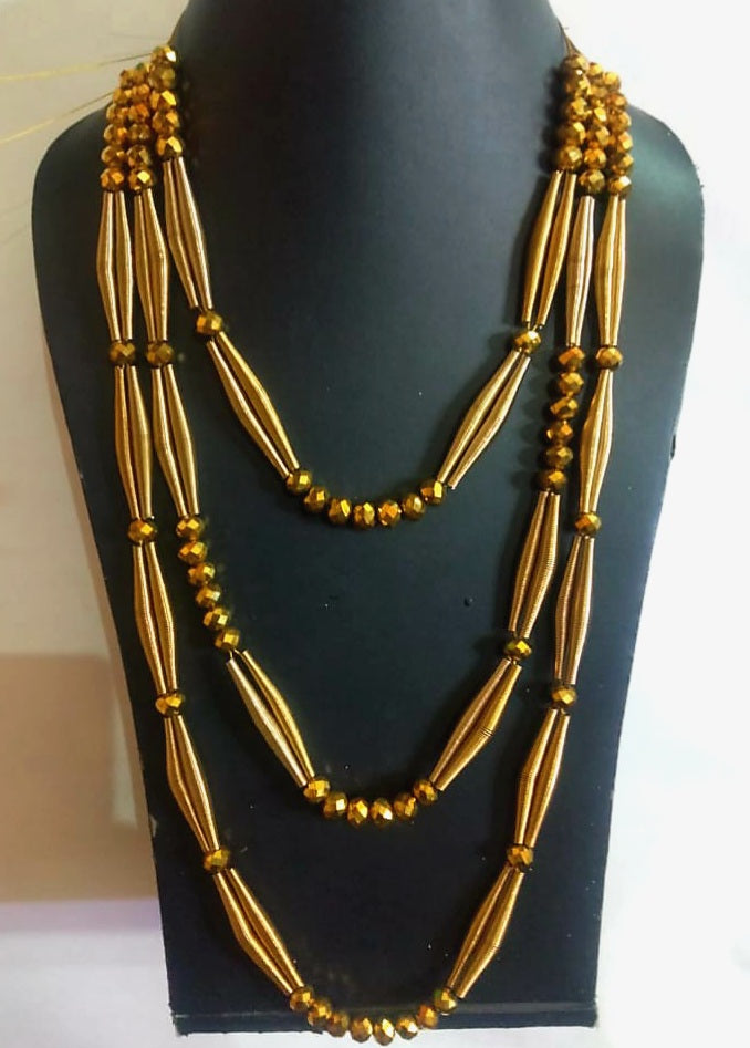 NAVETTE BEERI 3 LINE NECKLACE WITH CRYSTALS - CVH 84.1