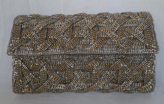 BRAID - GOLD/SILVER CLUTCH