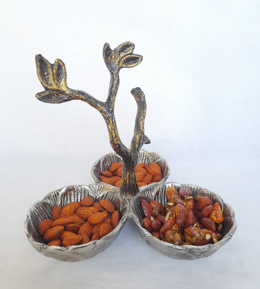 THREE FLOWER NUT BOWL - ADVD N09.12