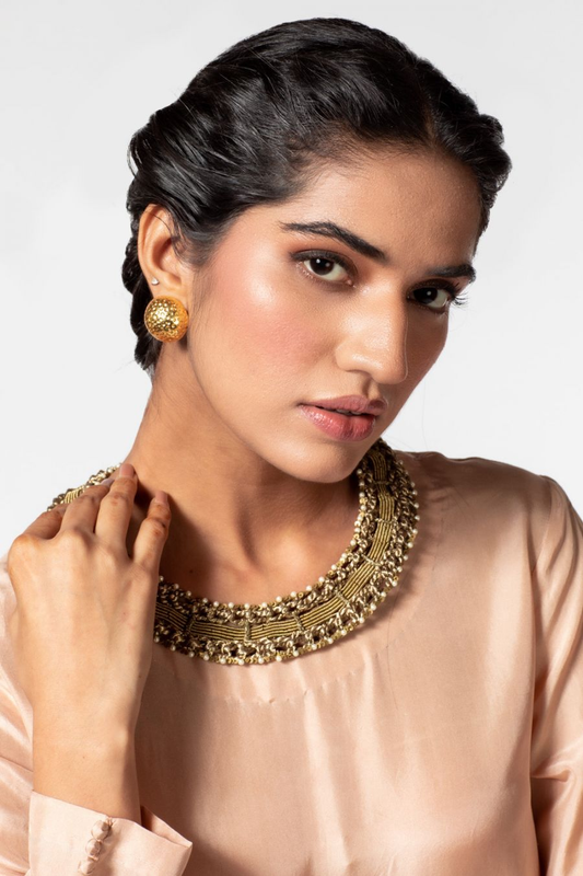 WOVEN GOLDEN COLLAR NECKLACE - KKM 34.4