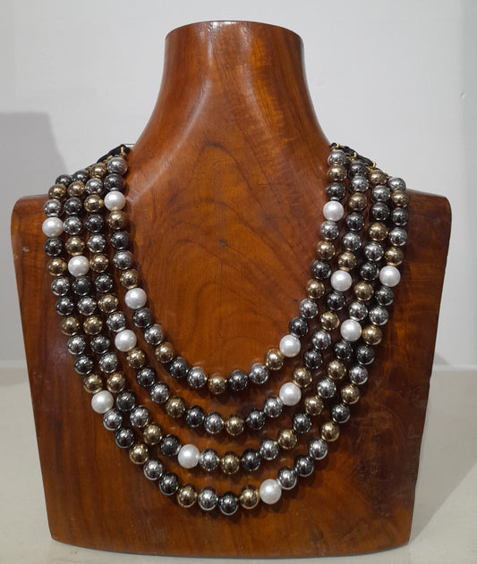 MIXED BEAD & PEARL NECKLACE - CVH 220.8