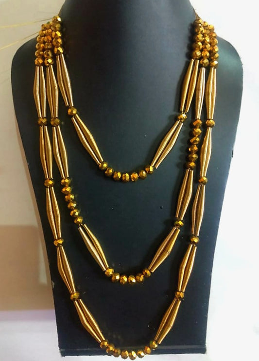 NAVETTE BEERI 3 LINE NECKLACE WITH CRYSTALS - CVH 84.1