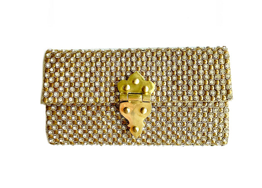SILVER & IVORY RECTANGULAR CLUTCH - KKM 23.5
