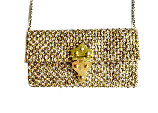 SILVER & IVORY RECTANGULAR CLUTCH - KKM 23.5