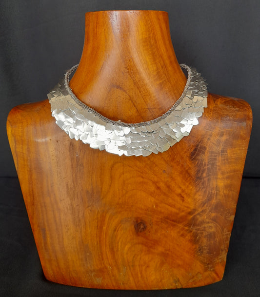 METAL SCALF NECKLACE - SILVER - KKM 23.25