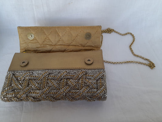 BRAID - GOLD/SILVER CLUTCH